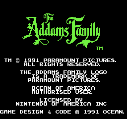 Addams Family, The - title screen