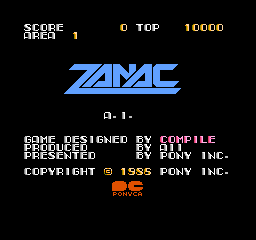 Zanac title screen
