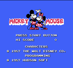 Mickey Mousecapade title screen