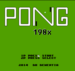 Pong 198x title screen